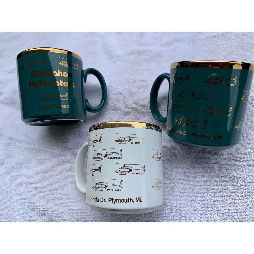 3 McMahon Helicopters Mugs